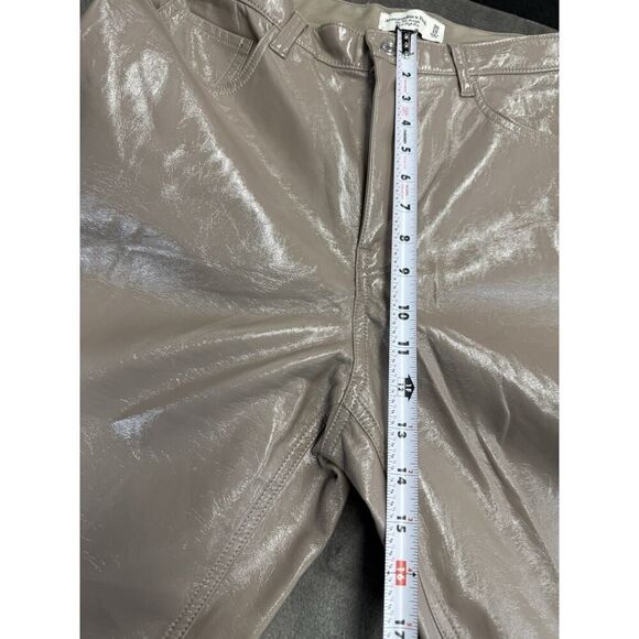 Abercrombie & Fitch 90s Straight Curve Love Patent Vegan Leather Pants 30/10 - Picture 11 of 14